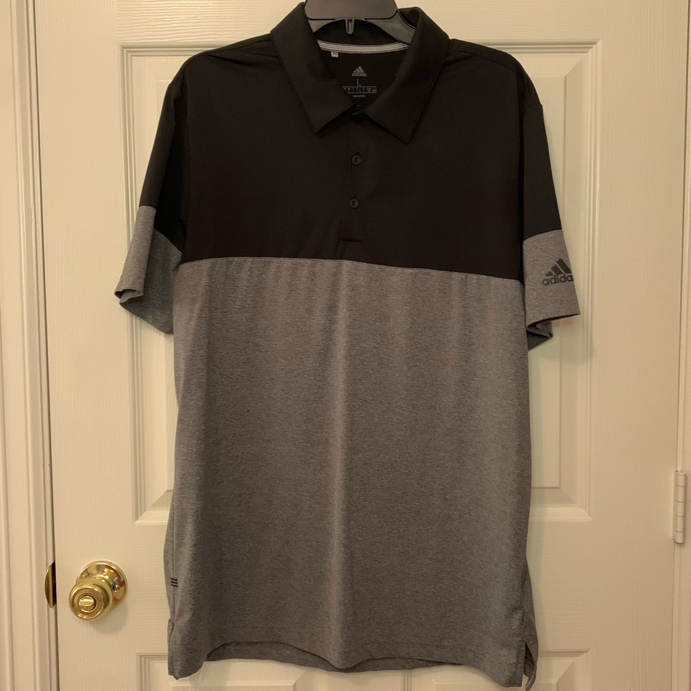 Adidas - Black/Gray Golf Polo - Men’s Large